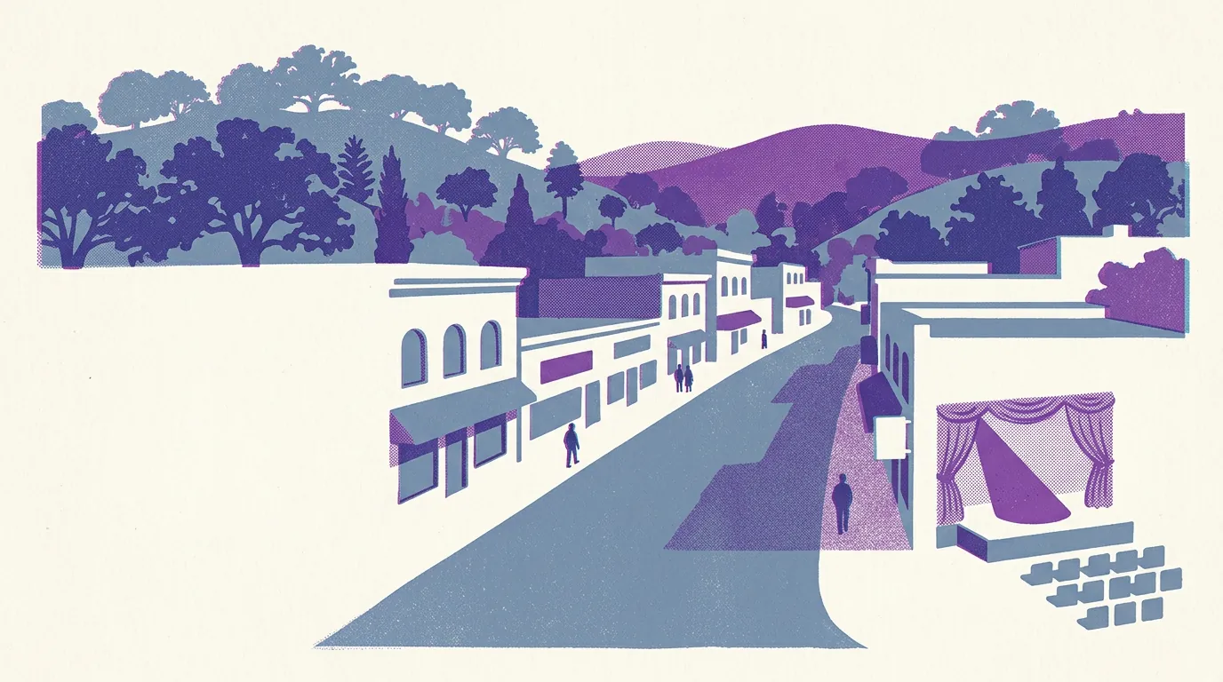 Illustration of theaters and music venues in Berkeley