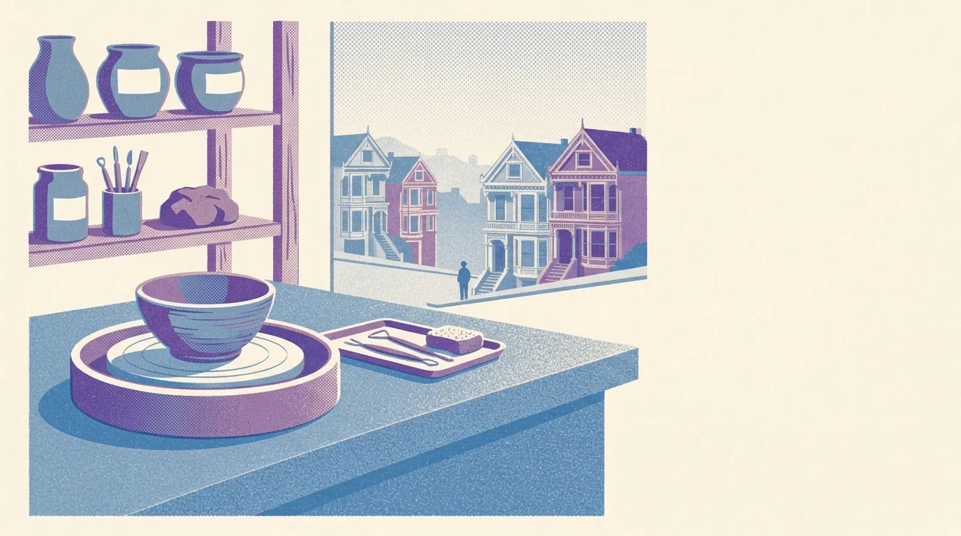 Illustration of pottery studios in San Francisco