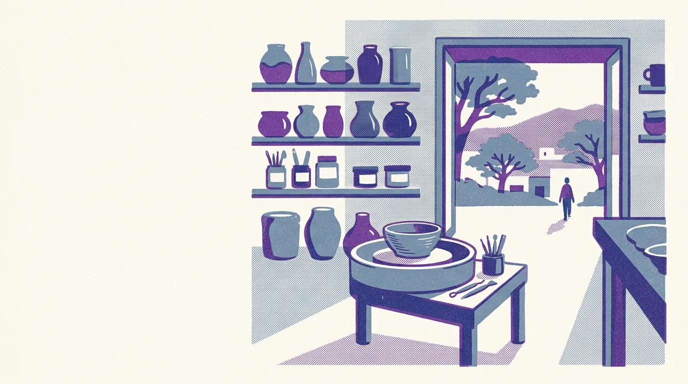 Illustration of pottery studios in Oakland