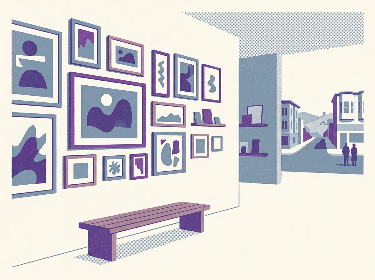 Illustration of art galleries in Castro