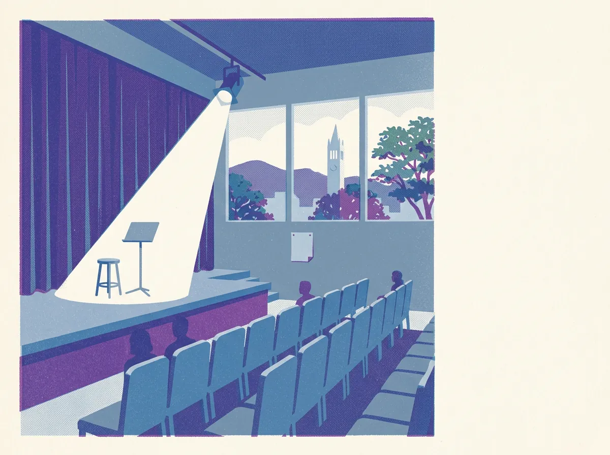 Illustration of theaters and music venues in Berkeley