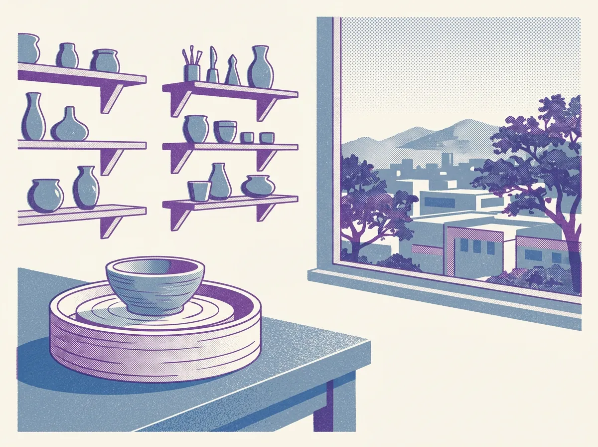 Illustration of pottery studios in Oakland