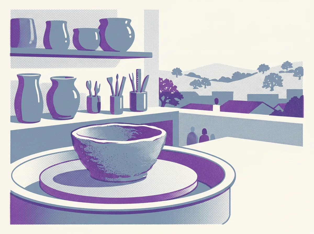Illustration of pottery studios in San Mateo