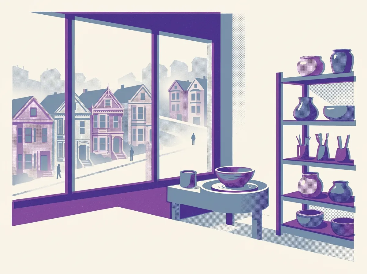 Illustration of pottery studios in San Francisco